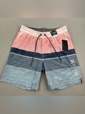 HURLEY MENS EPIC HOMBRE STRIPED VOLLEY LINED SWIM SHORTS